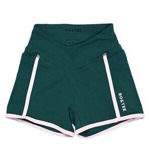 Bo&Tee Soft Active Contrast Mini Shorts in Green